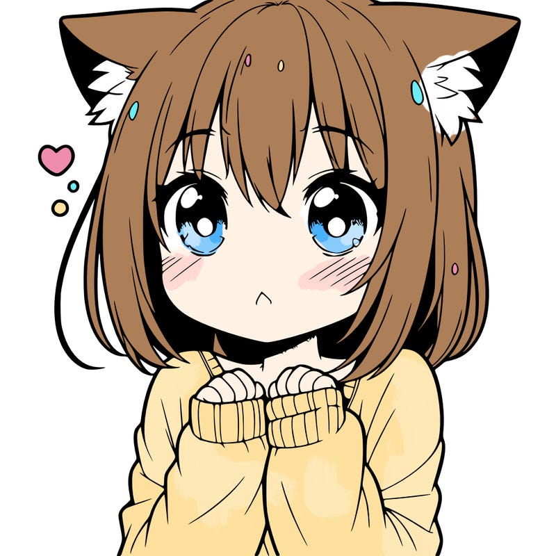 shy anime catgirl