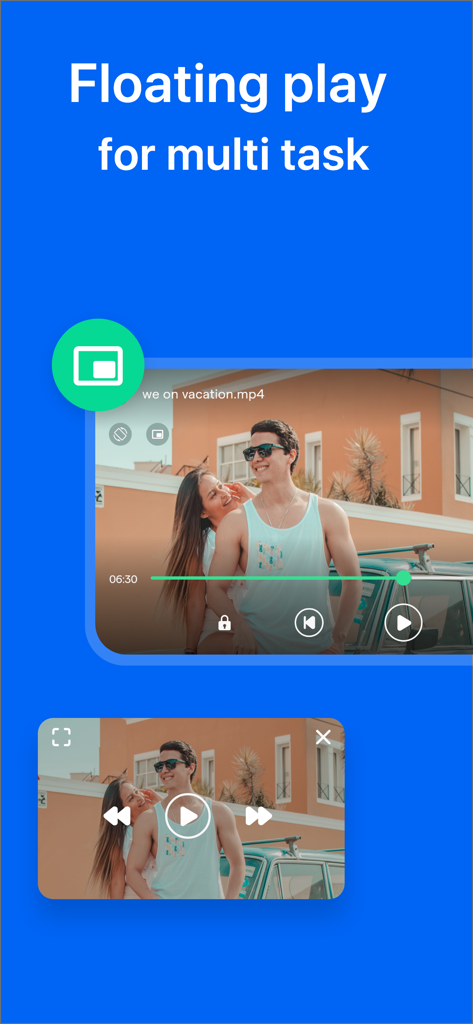MX Player - Media Video Player - MX Player floating video window showing picture in picture mode for multitasking
