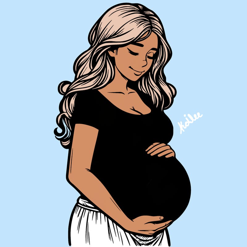 woman heavily pregnant realistic