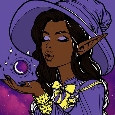 realistic elf casting a spell with lips