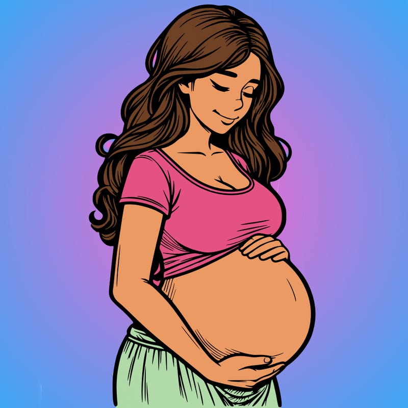 woman heavily pregnant realistic