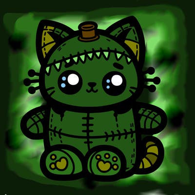 cute cat frankenstein