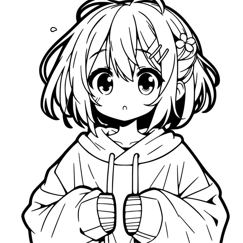 anime girl with over sized shirt