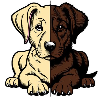 realistic dog split picture