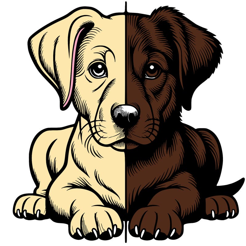 realistic dog split picture