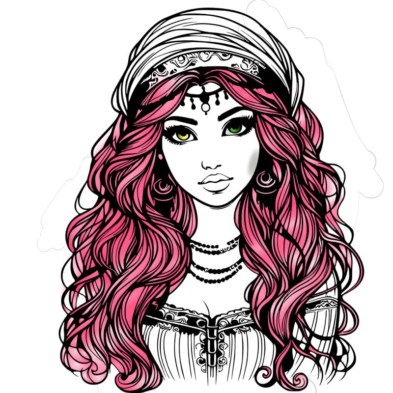 realistic beautiful mysterious gypsy girl