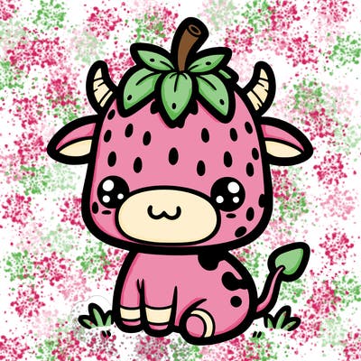 cute strawberry cow