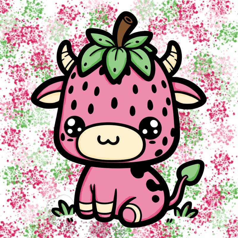 cute strawberry cow