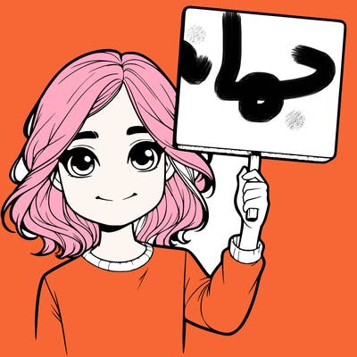 realistic girl holding up a sign