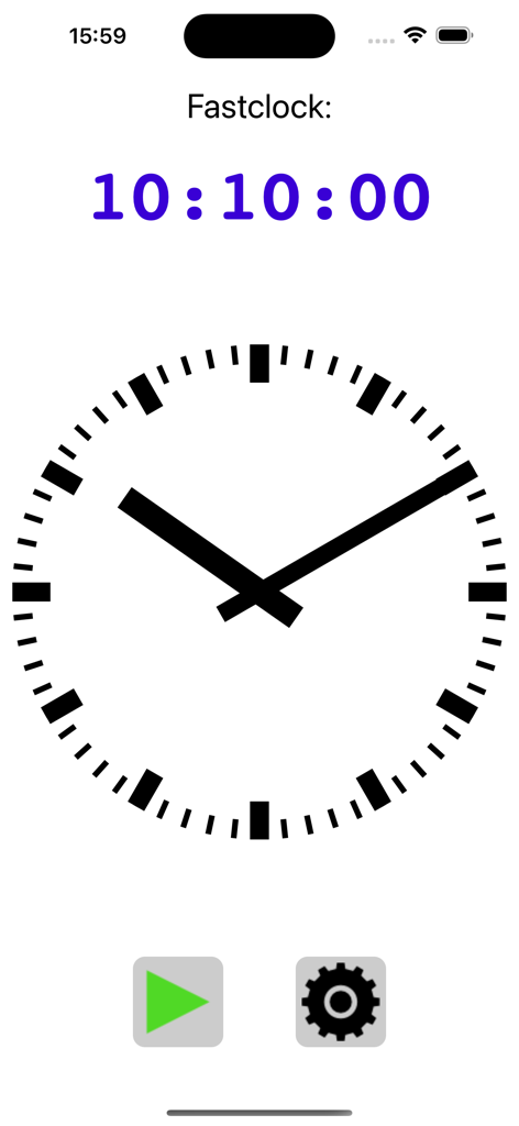 Digital and analog clock interface for the Fastclock model railroad app