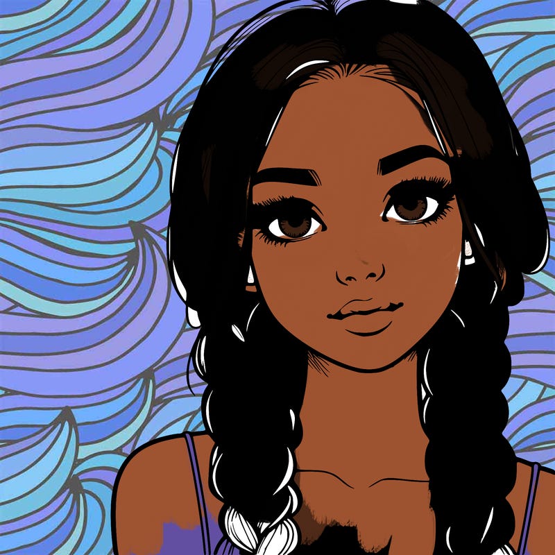 realistic girl with braids