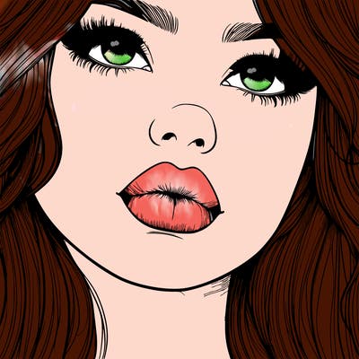 really realistic girl with lips