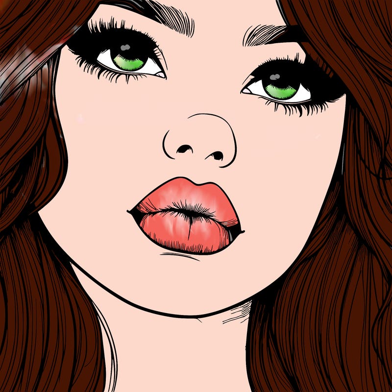 really realistic girl with lips
