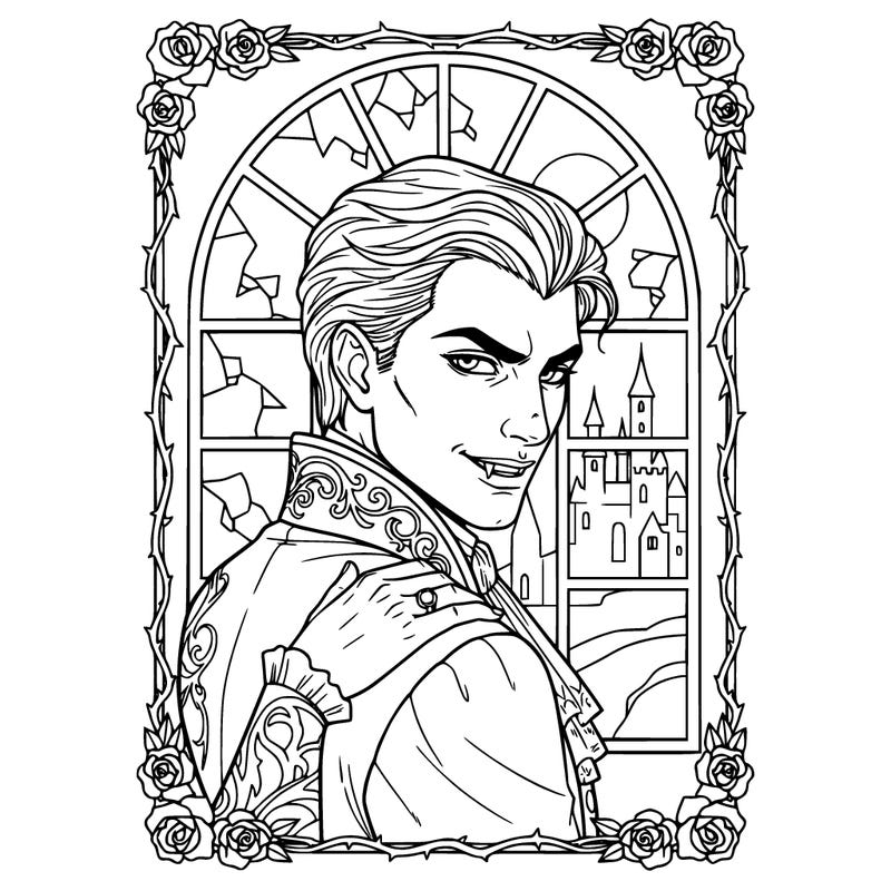 vampire handsome young prince portrait with mischievous face