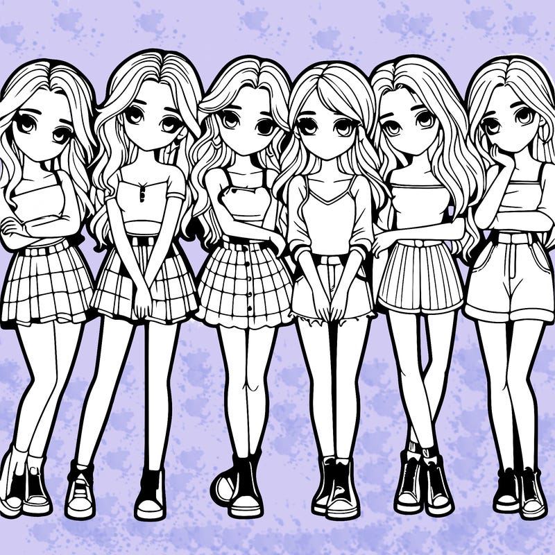 a group of girls realistic