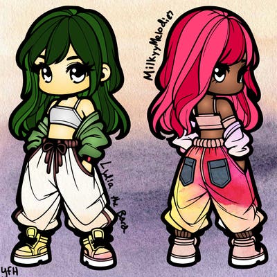 girl in crop top and baggy pants