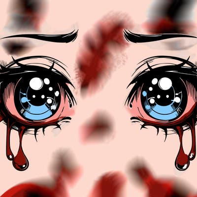 realistic eyes with tears