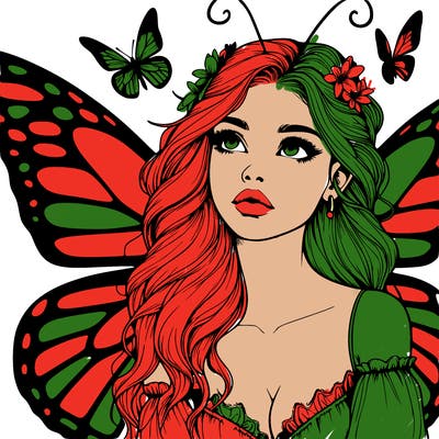 butterfly fairy realistic girl