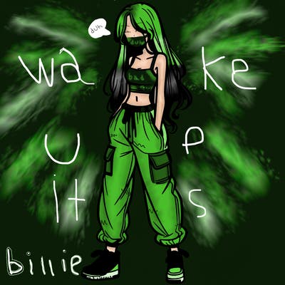 girl in baggy pants crop top and long hair