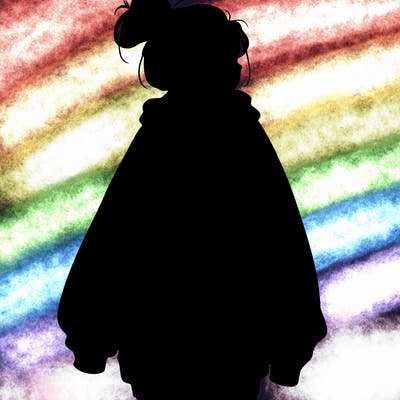 realistic girl with a oversized sweatshirt on and a bun