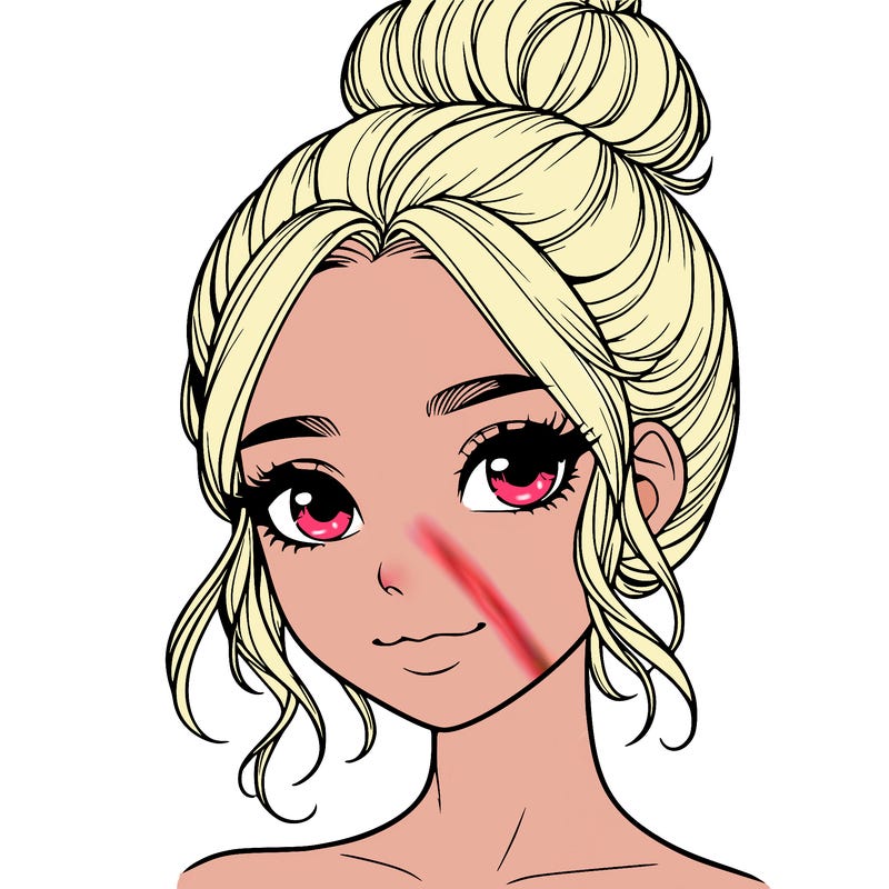 realistic pretty girl with hair in bun