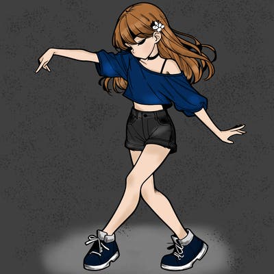 realistic girl danceing