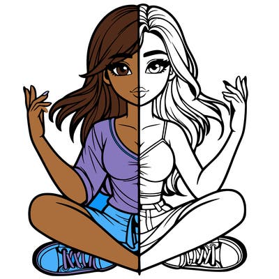 realistic girl split