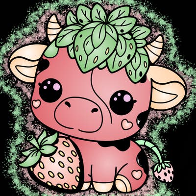 cute strawberry cow