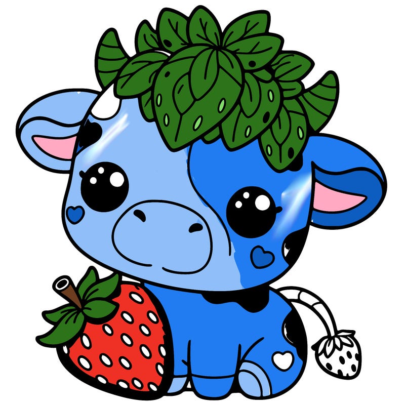 cute strawberry cow