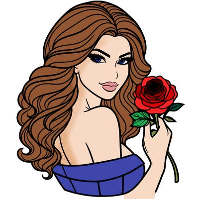 gorgeous woman holding rose