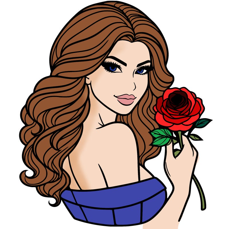 gorgeous woman holding rose