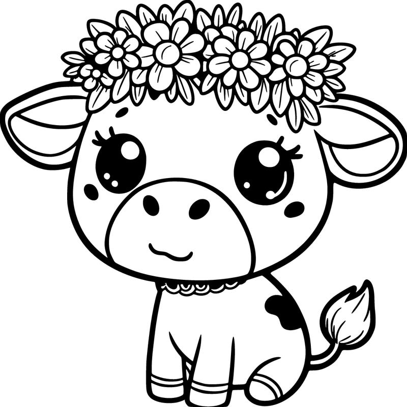 cow with flower crown