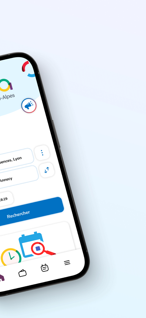 Oùra - Oura mobile app route planner interface for French regional transit.