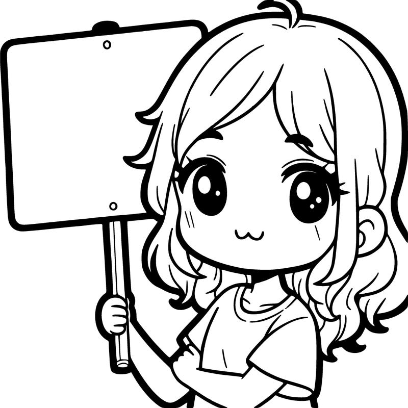 girl having a sign