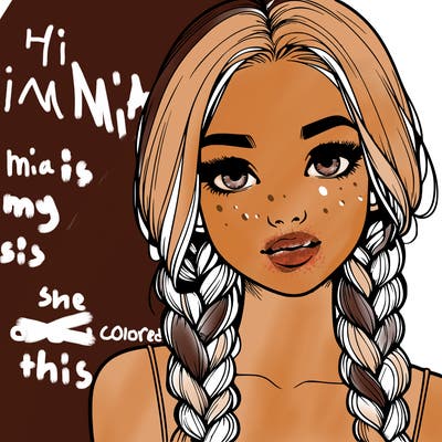 realistic girl with braids