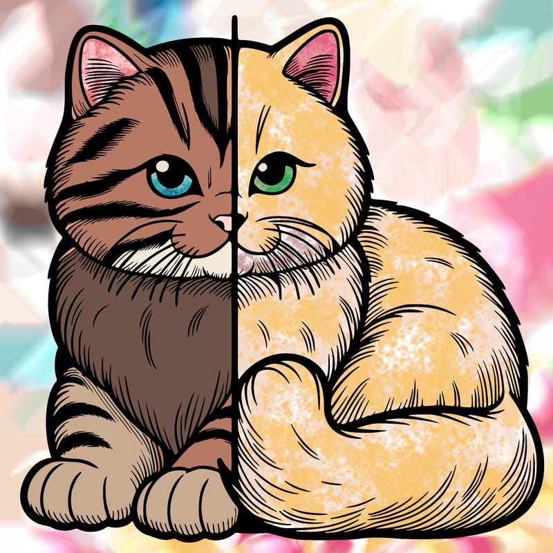 realistic split cat