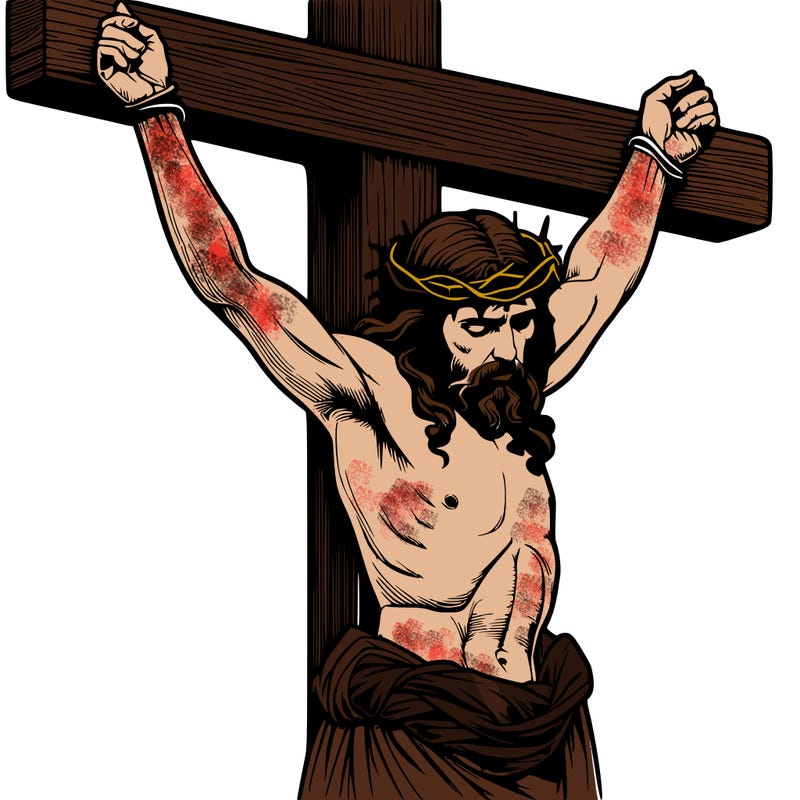 jesus realistic on the cross