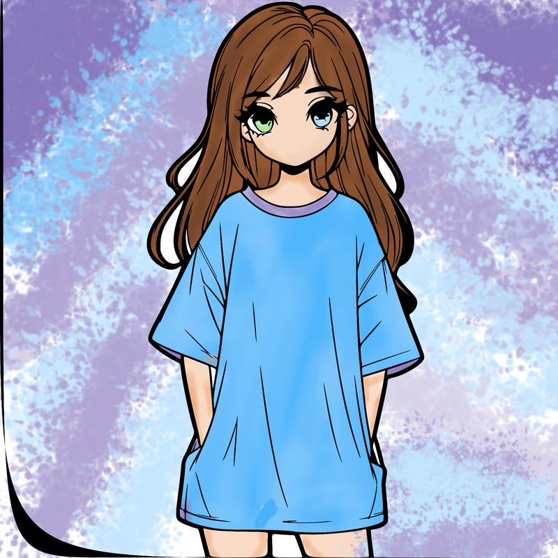 teen girl in long oversized tshirt