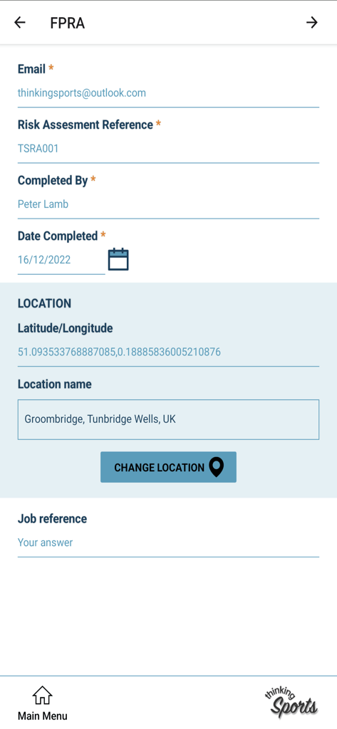UAV Pilot Pal app screen showing a digital flight planning and risk assessment form