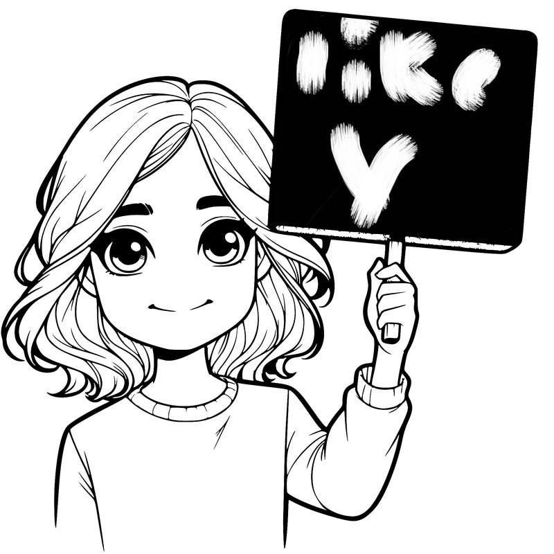 realistic girl holding up a sign