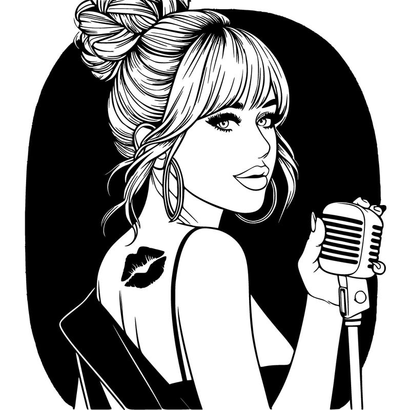 sabrina carpenter with a kiss mark on her shoulder looking over her shoulder realistic