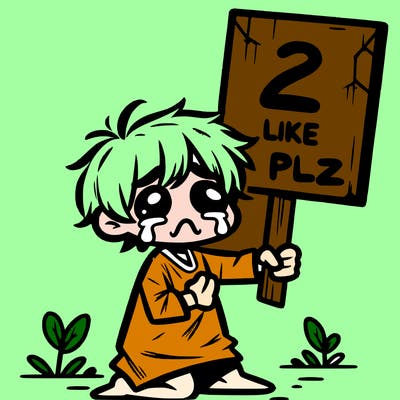 small poor toddler crying with sign that says 2 like plz