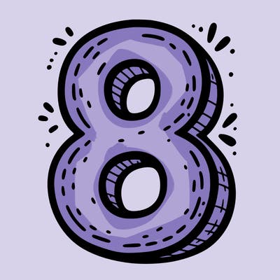 the number 8 (drawn simply)
