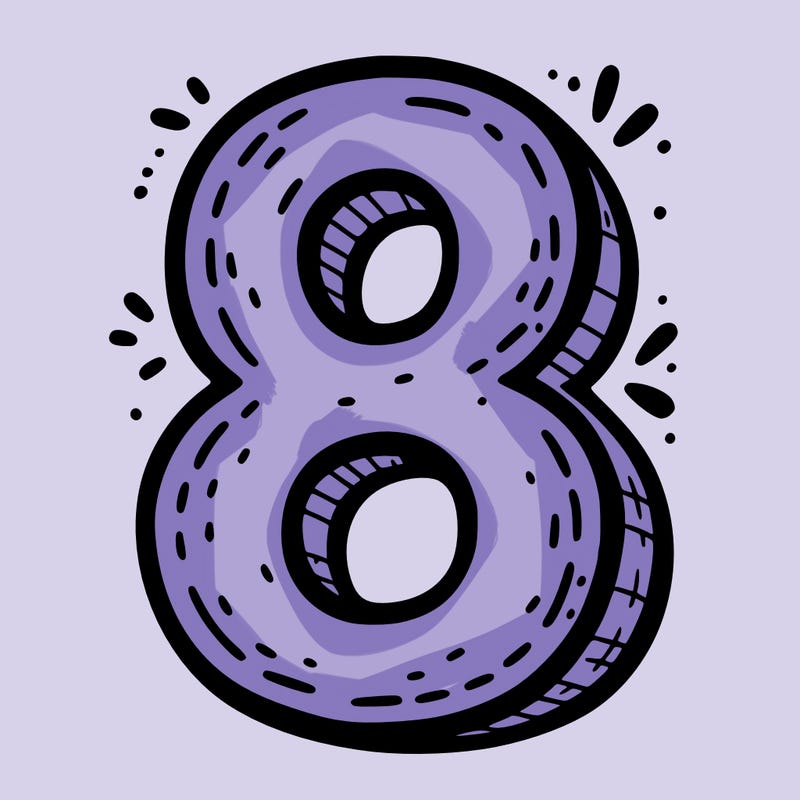 the number 8 (drawn simply)