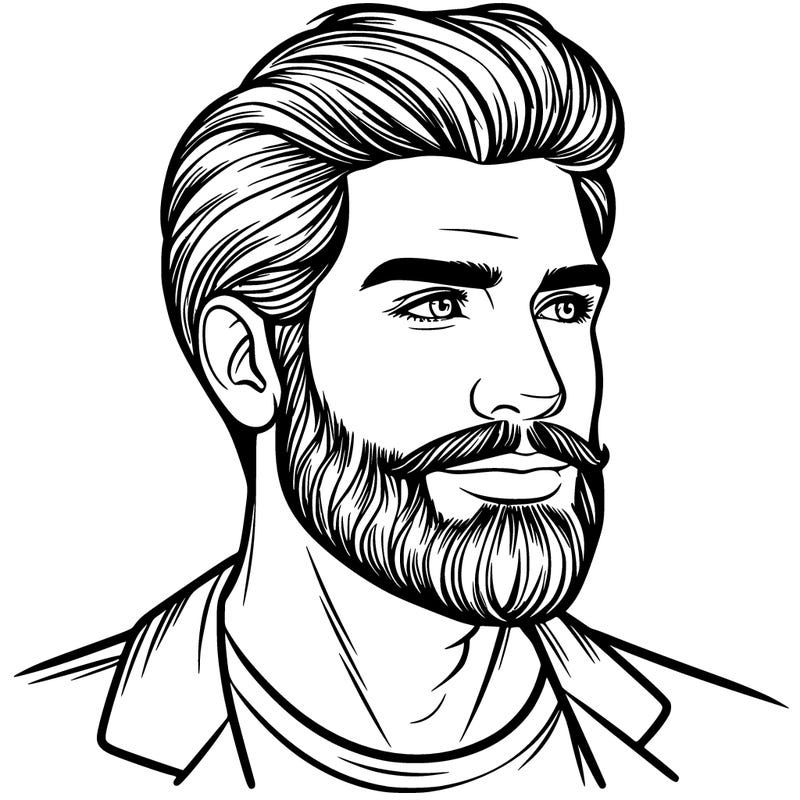 realistic man with beard