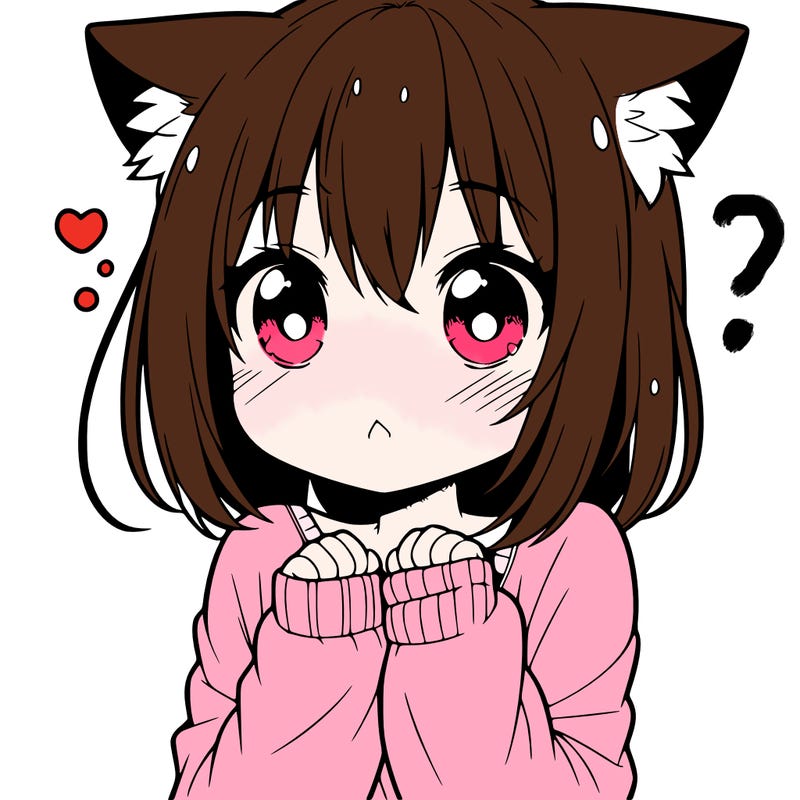shy anime catgirl