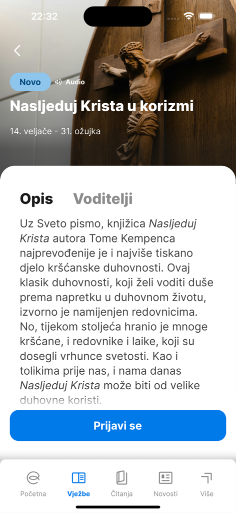 Mobile app screen for a Catholic Lenten retreat titled Follow Christ in Lent with a crucifix image and sign up button