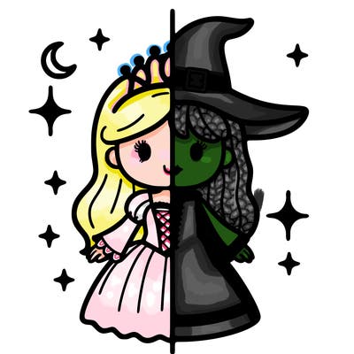 split princess and witch