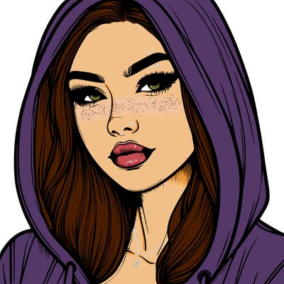 realistic beautiful woman with hoodie