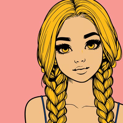 realistic girl with braids